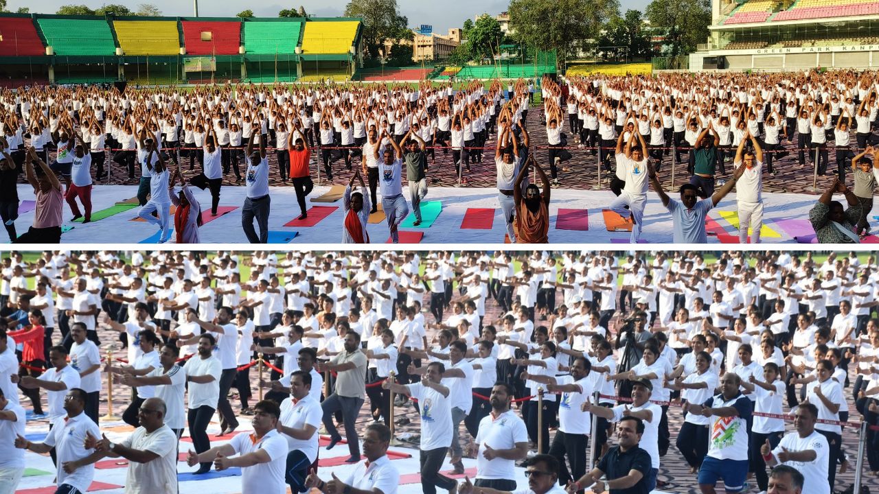 जीवन में अनुशासन और संतुलन लाता है योग, ग्रीन पार्क स्टेडियम में विस अध्यक्ष ने दिया संदेश