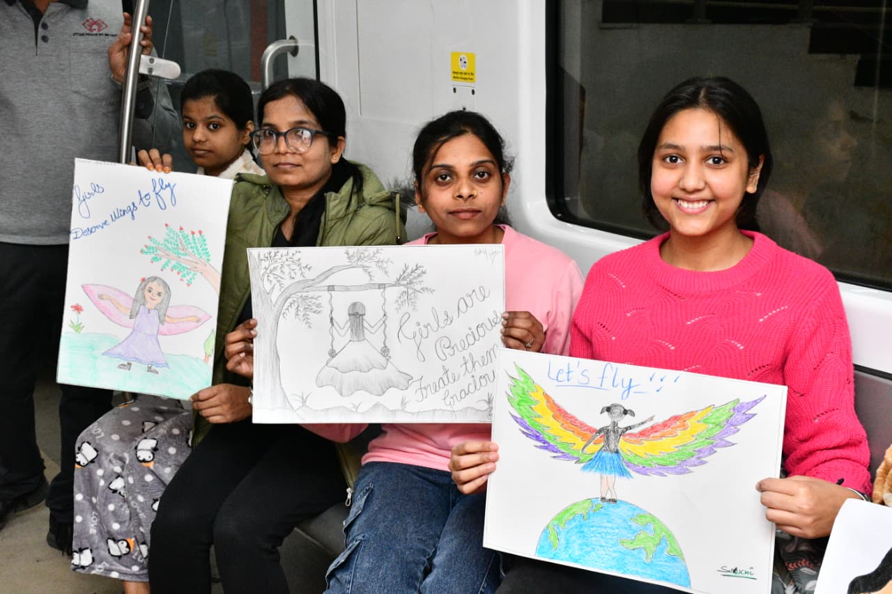 National Girl Child Day: बेटियों ने पोस्टर बनाकर दिया नारी सशक्तिकरण का संदेश